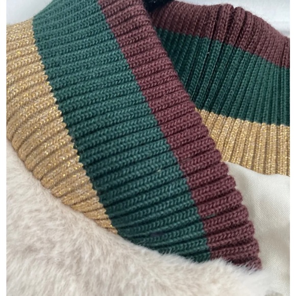 Nordstrom Elan Faux Fur Varsity Bomber Jacket Ivory Size Medium - Picture 3 of 6